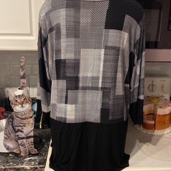 c womens Calvin Klein black 3/4 sleeve stretch plus size top 1X - Picture 3 of 6